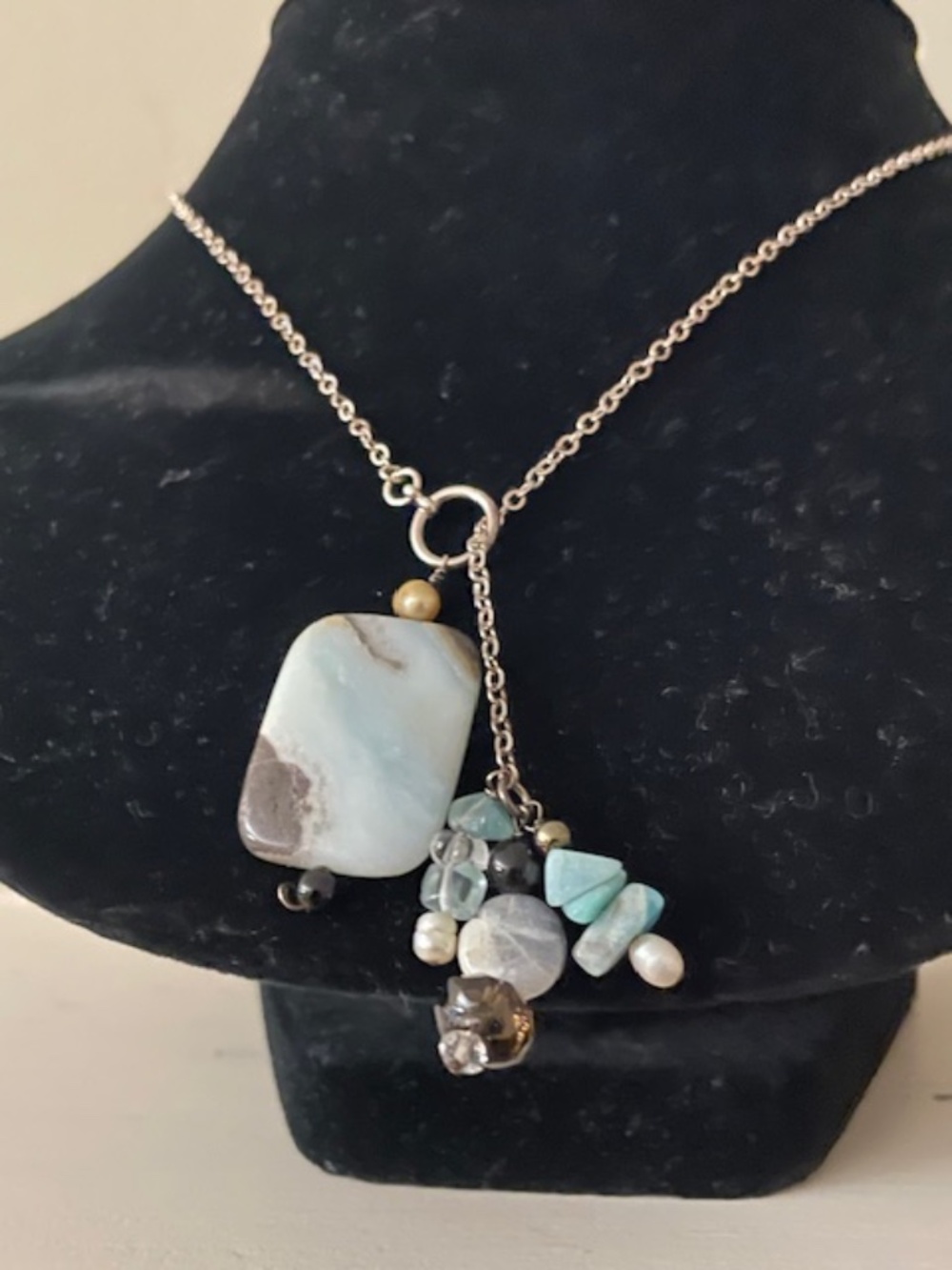 Sterling Silver Lariat with Beads